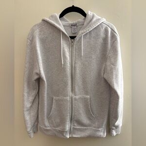 Ash Gray Zip-Up Hoodie